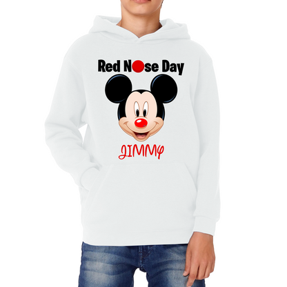 Personalised Mickey Mouse ( Name ) Red Nose Day Hoodie