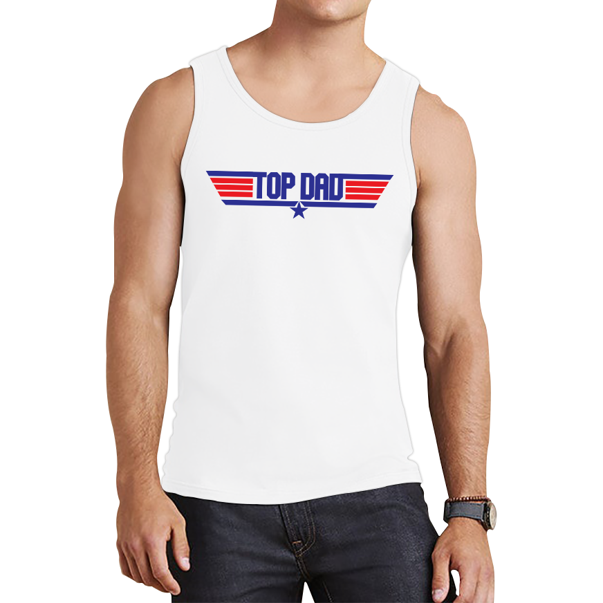 Top Dad Fathers Day Funny Top Gun Spoof Action Adventure Film Best Dad Gift For Father Tank Top