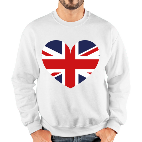 Uk Flag Heart Shape Battle Of Boyne's Queen Platinum Jubilee British Royal Unisex Sweatshirt